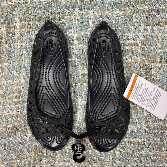 Crocs Isabella Jelly II Flat Ballet in Black - Picture 1 of 5